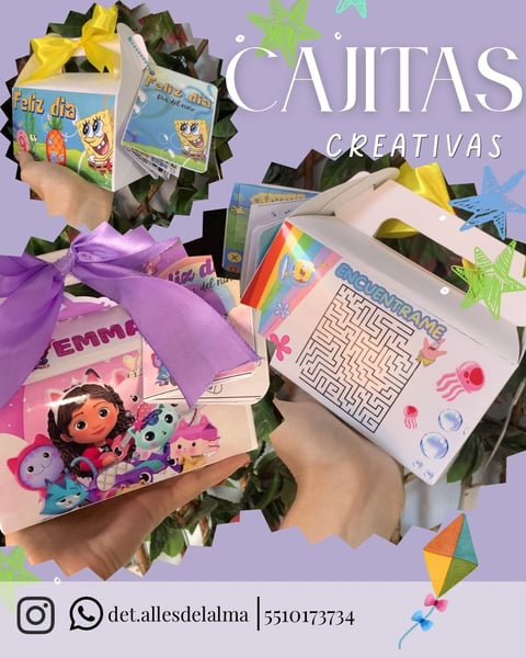 Colorful creative gift boxes and activity sets