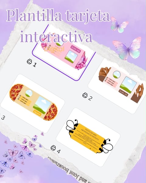 Interactive template sheet with food cards