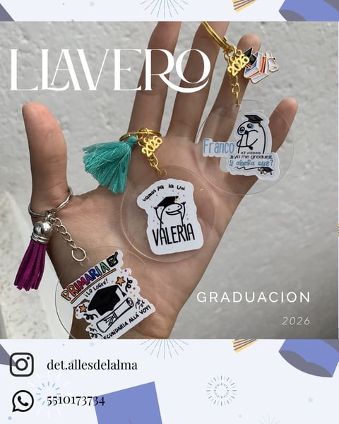 Custom keychains and charms for graduation 2026